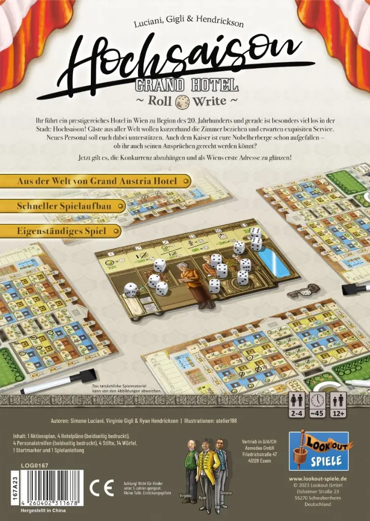 Hochsaison: Grand Hotel Roll & Write