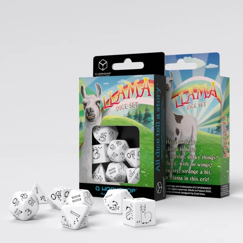 Bright Llama Dice White/Black