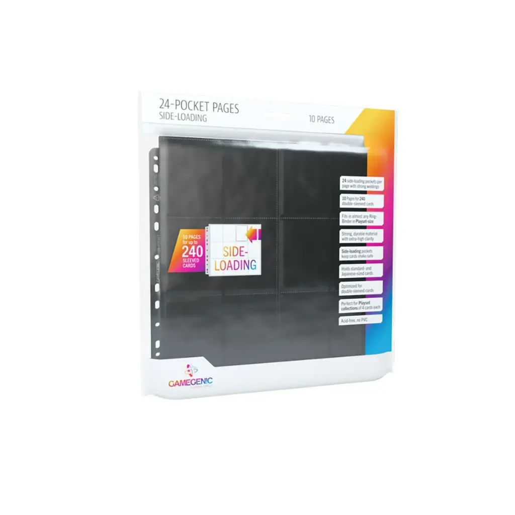 24-Pocket Sideloading Pages 10pcs pack Black